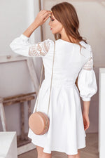 Load image into Gallery viewer, Puff Sleeve Lace Dress
