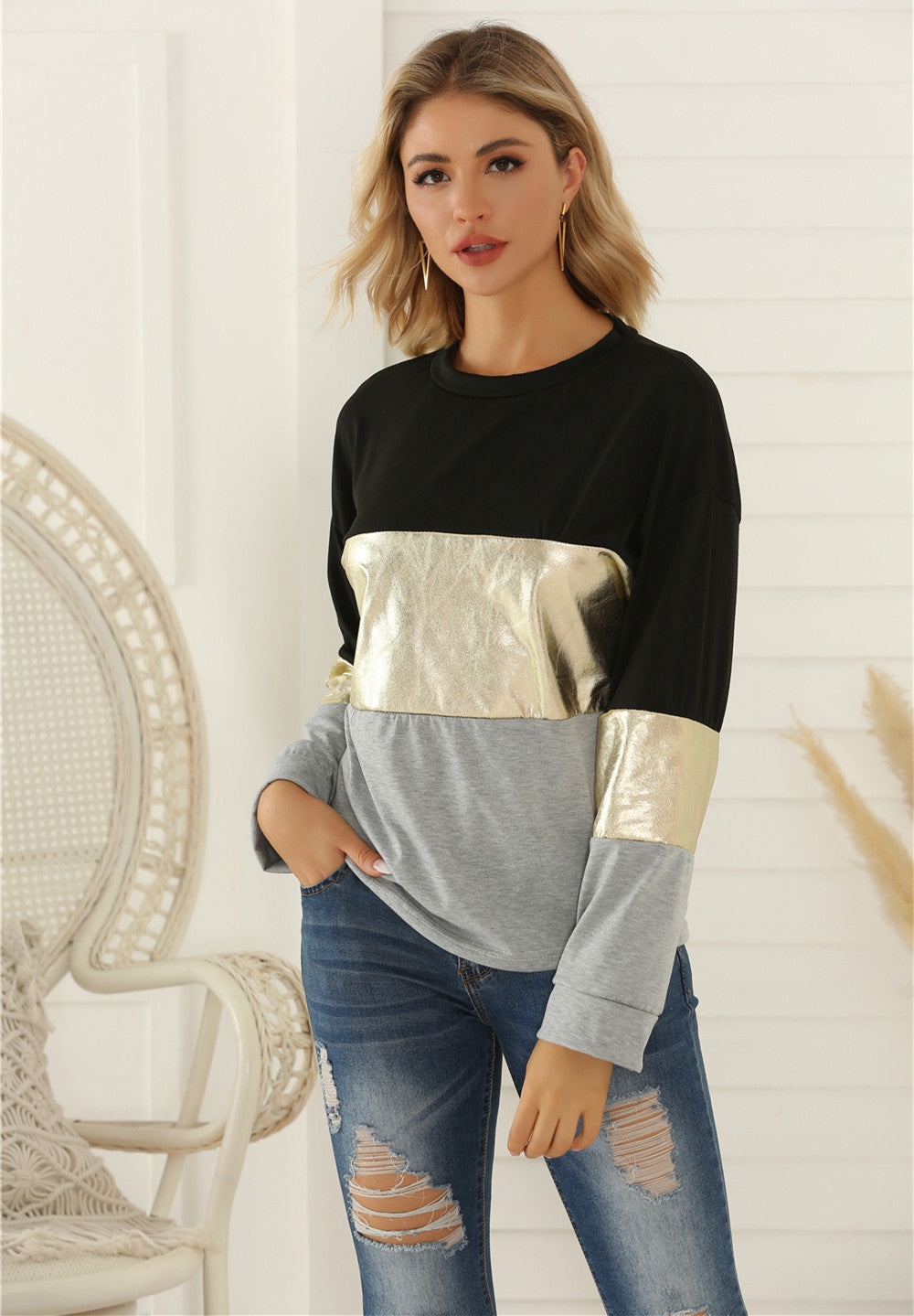 Colorblock Long Sleeve Tee