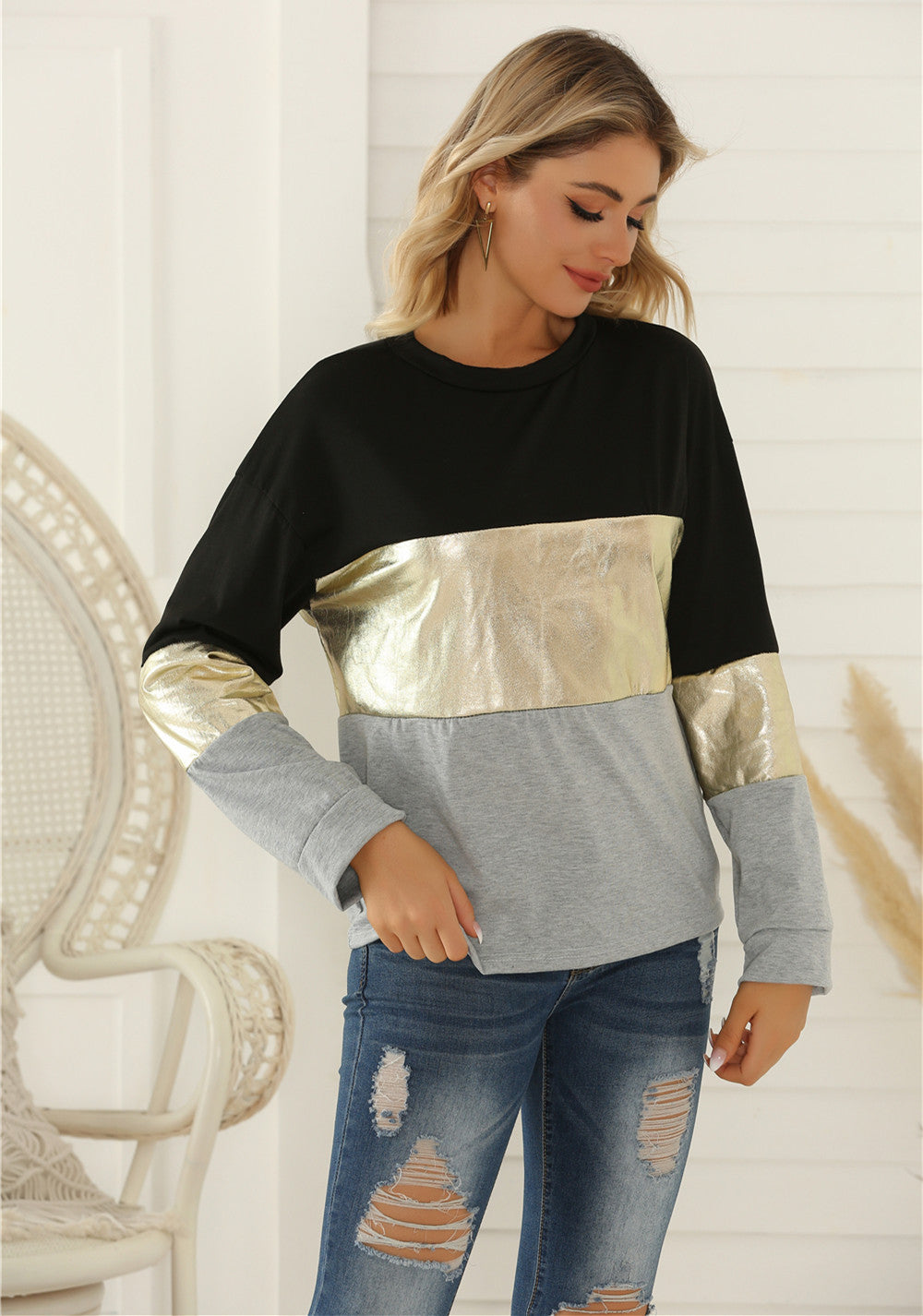 Colorblock Long Sleeve Tee