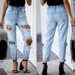 Load image into Gallery viewer, Paperbag Waist Ripped Jeans
