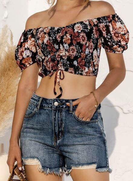 Floral Print Crop Top