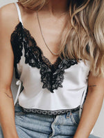 Load image into Gallery viewer, Satin Lace Crop Top
