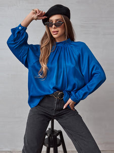 Draped Back Satin Blouse