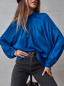 Draped Back Satin Blouse