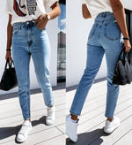 Load image into Gallery viewer, High Waist Straight Leg Denim Jeans
