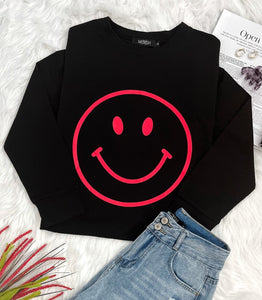 Smiley Face Graphic Sweatshirt