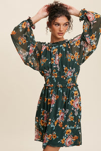 Amapola Floral Ruffled Chiffon Dress