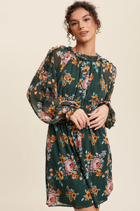 Amapola Floral Ruffled Chiffon Dress