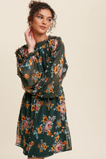 Load image into Gallery viewer, Amapola Floral Ruffled Chiffon Dress
