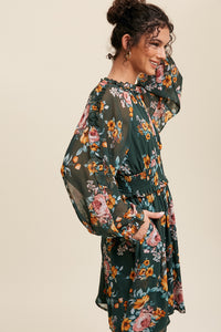 Amapola Floral Ruffled Chiffon Dress