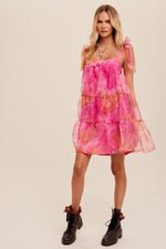 Load image into Gallery viewer, I Love Pink Organza Mini Dress
