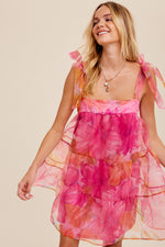 Load image into Gallery viewer, I Love Pink Organza Mini Dress
