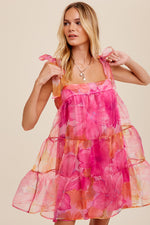 Load image into Gallery viewer, I Love Pink Organza Mini Dress
