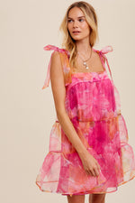 Load image into Gallery viewer, I Love Pink Organza Mini Dress
