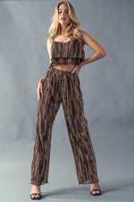 Load image into Gallery viewer, Just Shine Metallic Striped Pants - Matching Set
