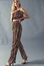 Load image into Gallery viewer, Just Shine Metallic Striped Pants - Matching Set
